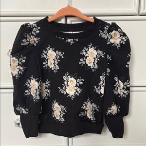 Janie and Jack floral black sweater